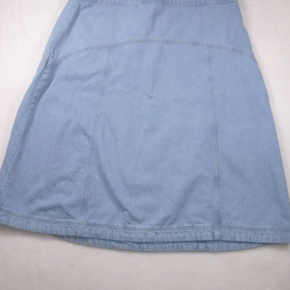 Old Navy Drapey Denim High-Rise‎ Midi Skirt Light Wash Blue Size 18 A Line